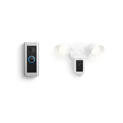 Ring Video Doorbell Pro 2 Bundle with Floodlight Cam Wired (White)