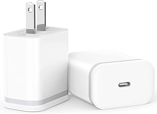 LUOATIP 20W USB-C Wall Charger, 2-Pack, for iPhone and iPad