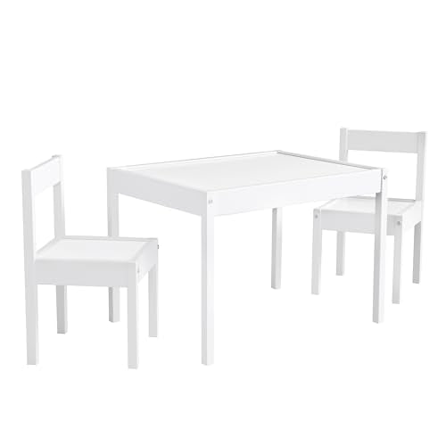 Baby Relax Hunter 3-Piece Kid-Friendly Table and Chair Set, White