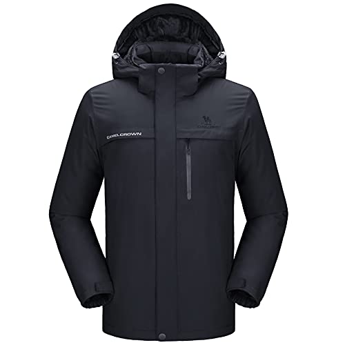 Men's Waterproof Ski Jacket with Detachable Hood