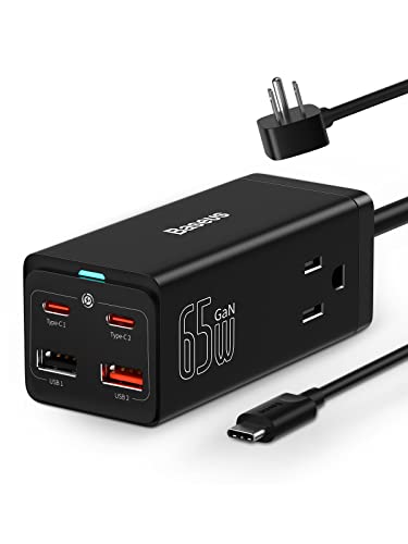 Baseus 65W USB C Charger Power Strip with 6 Ports