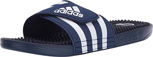 adidas Unisex Adissage Slides Sandal, Dark Blue/White, Size 7