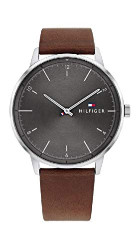 Tommy Hilfiger Men's Quartz Watch with Brown Leather Strap