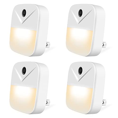 Podiality Intelligent Dusk to Dawn Sensor Activated LED Night Light, 4 Pack, Plug-In Wall Lights