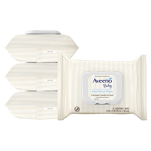 Aveeno Baby Fragrance-Free Hand &amp; Face Wipes, 25 ct