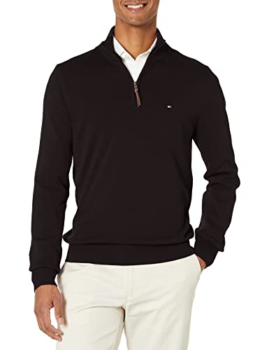 Tommy Hilfiger Men's Cotton Quarter Zip Pullover Sweater