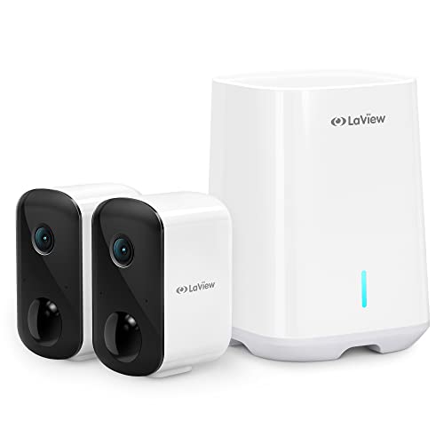 LaView 2K Wireless Security Camera - 2 Pack, AI Human Detection, Night Vision, Two-Way Audio