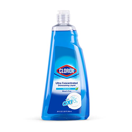 Clorox Liquid Dish Soap - 26 Fl Oz - Fresh Scent - Bleach-Free with Oxi for Powerful Grease Removal