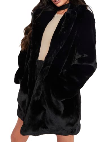 TOPONSKY Women's Winter Warm Lapel Faux Fur Coat