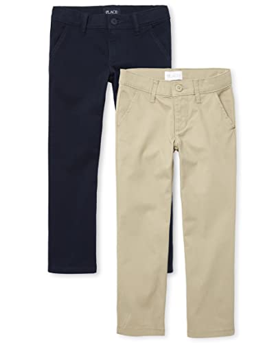 Children's Place Girls' Bootcut Chino Pants, 2-Pack