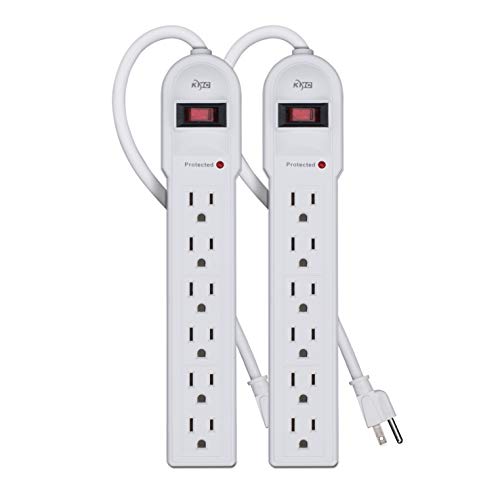 6-Outlet Surge Protector Power Strip 2-Pack