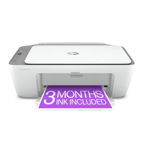HP DeskJet 2755e Wireless Color Inkjet Printer - Print, Scan, Copy, Easy Setup, Mobile Printing, Best for Home, Instant Ink with HP+, White