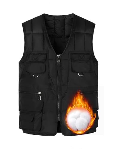 Men's Quilted Puffer Vest with 10 Pockets