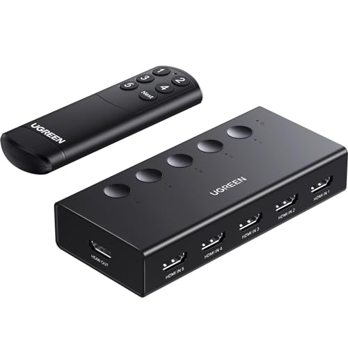 UGREEN 5-in-1 HDMI Switch with Remote Control