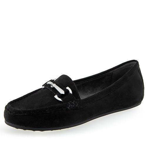 Aerosoles Women's Day Driving Loafer - Black Faux Suede