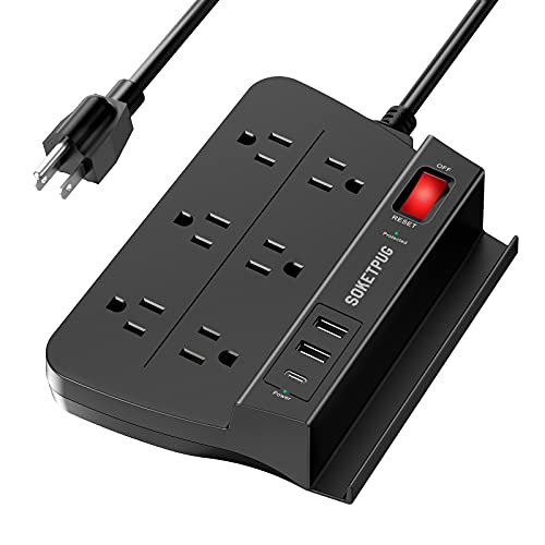Surge Protector Power Strip with USB C Port, 6 AC Outlets and 3 USB Ports