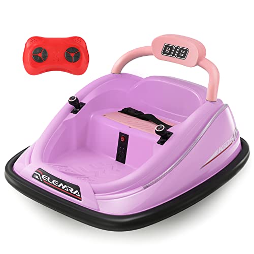 ELEMARA Toddler Electric Bumper Car with LED Lights - Purple