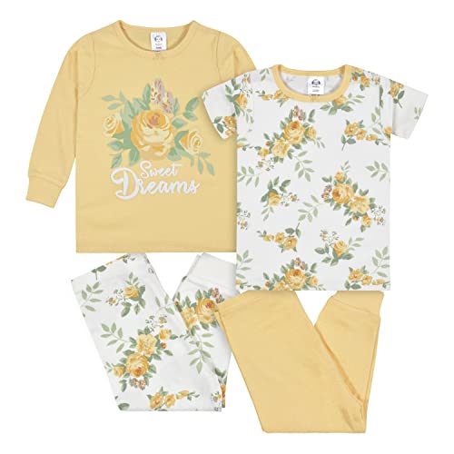 Gerber Baby Girls' 4-Piece Pajama Set