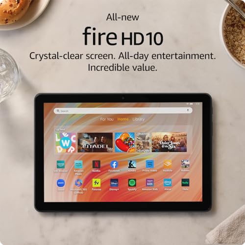 Amazon Fire HD 10 Tablet, 10.1" Full HD Screen, Octa-Core Processor, 3 GB RAM, 2023 Model, 32 GB, Black