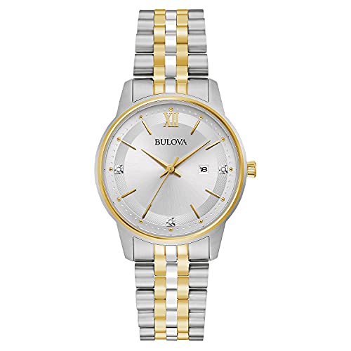 Bulova Ladies' Classic Diamond Two-Tone Gold Stainless Steel Quartz Watch