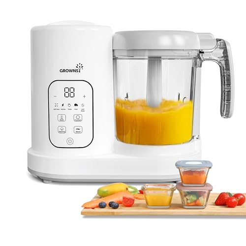 GROWNSY All-in-One Baby Food Maker | Steamer, Blender, Grinder, Auto Cooking &amp; Cleaning