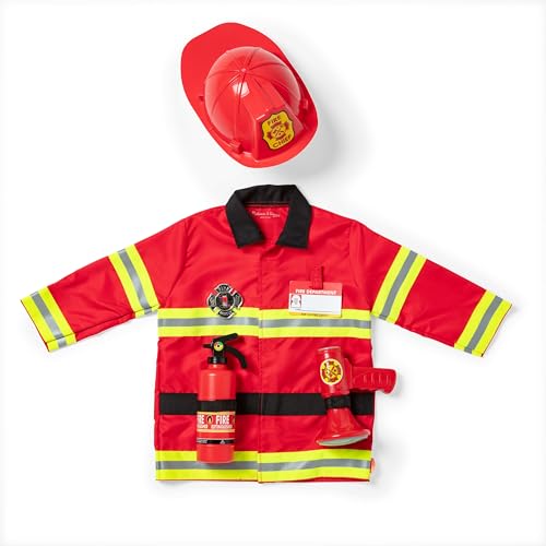 Melissa & Doug Fire Chief Dress-Up Set - Pretend Play Firefighter Costume with Accessories for Kids Ages 3+