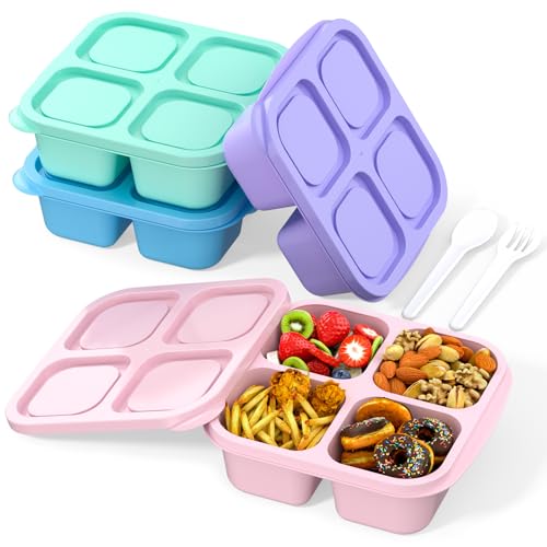 RGNEIN Bento Lunch Box for Kids (4 Pack)