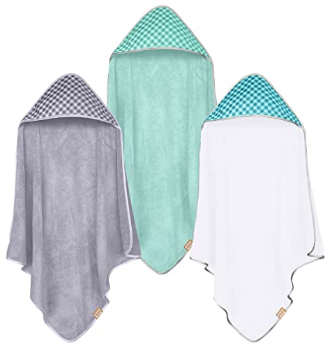 Baby Hooded Bath Towel Sets, Ultra Absorbent Baby Essentials for Newborns and Toddlers - Pack of 3
