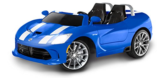 Kid Trax Dodge Viper SRT Convertible Toddler Ride On Toy, 12V Battery, Blue/Stripe