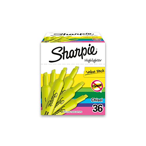 SHARPIE Highlighters, Yellow, 36 Count