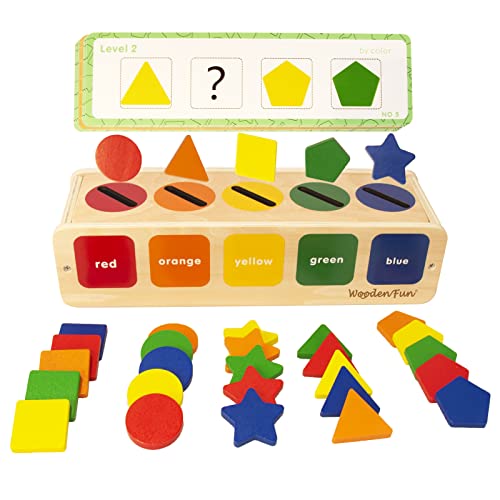 Wooden Montessori Shape &amp; Color Sorting Toy for Toddlers