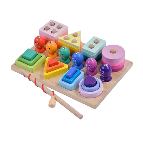 Wooden Magnetic Fishing Game Sorting &amp; Stacking Toys
