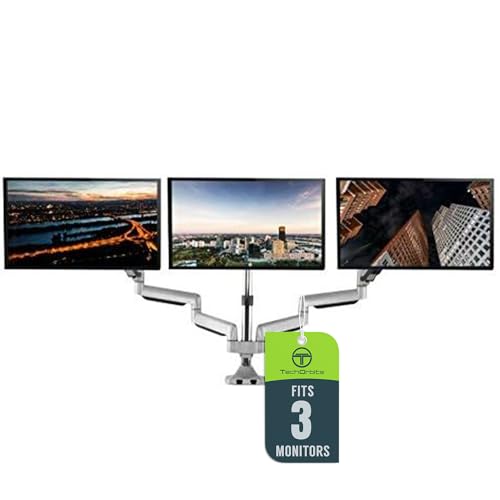 Triple Monitor Desk Mount for 13-30" Monitors with Swivel & Clamp