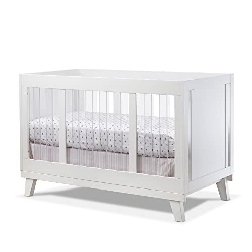 Sorelle Furniture Uptown Panel Crib, Modern Wood and Clear Acrylic Baby Crib