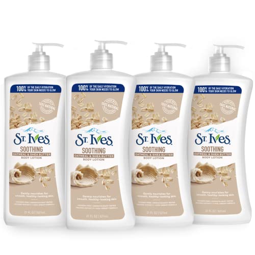St. Ives Soothing Oatmeal and Shea Butter Lotion for Hand and Body, Pack of 4