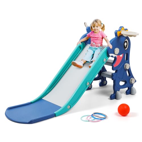 Indoor Slide for Toddlers 1-3, Foldable Kids Toddler Indoor Slide Playset, Indoor and Outdoor Playground
