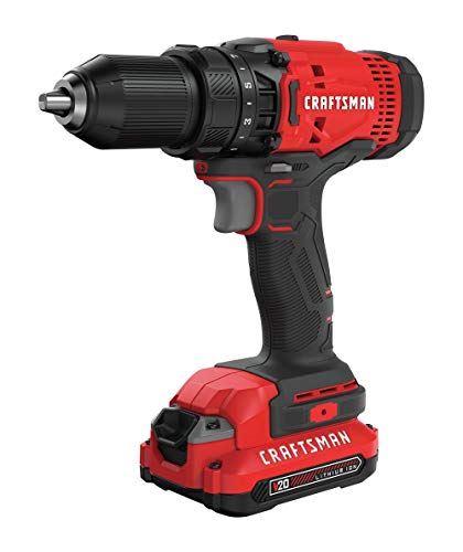 CRAFTSMAN V20 Cordless Drill/Driver Kit, 1/2 inch, Battery and Charger Included