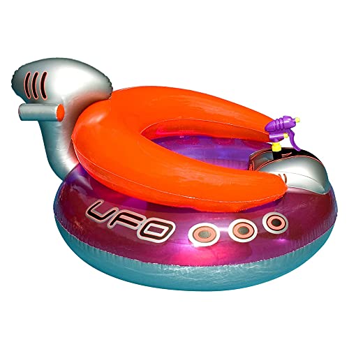 Inflatable UFO Spaceship Pool Float with Water Squirter