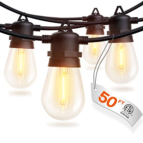 Addlon 50FT LED Outdoor String Lights with Shatterproof Bulbs