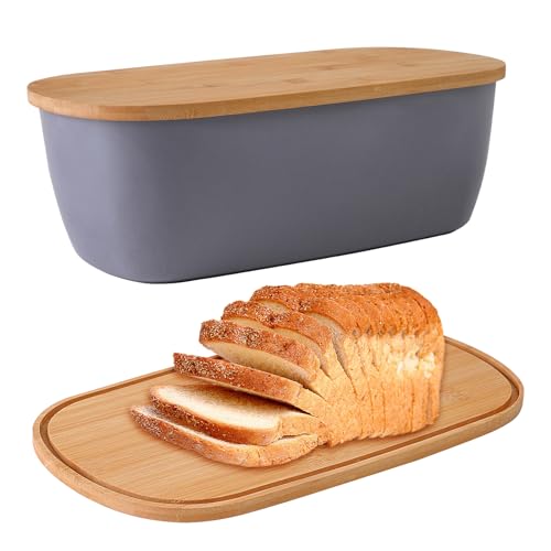 Nomotruc Bread Box with Bamboo Fiber Cutting Board Lid