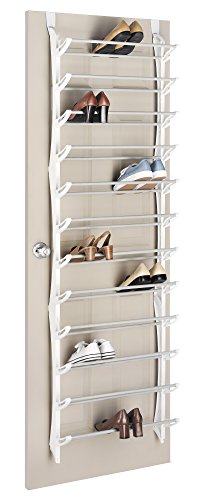 Whitmor Over-the-Door Fold-up Shoe Rack, White