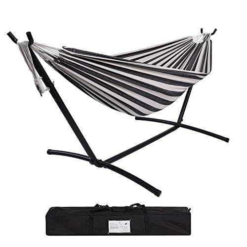 Prime Garden Hammock with Stand for Outside, 450 lb Capacity, Double Hammock with Portable Carrying Bag