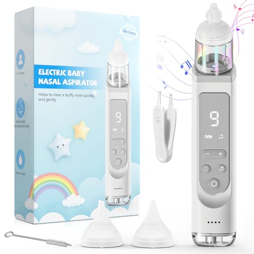 Electric Baby Nasal Aspirator with 9 Suction Levels, 3 Tips