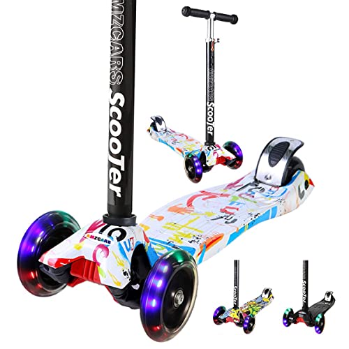 3-Wheeled Kick Scooter for Kids with Flashing Wheel Lights