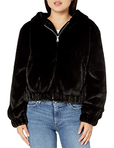 The Drop Women's Sloane Hooded Bomber Jacket with Faux Fur