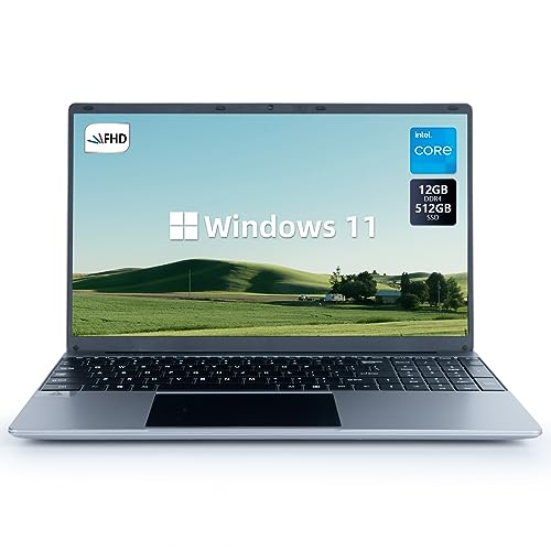 Chicbuy 15.6'' Laptop, 12GB DDR4 512GB SSD, Windows 11, Numeric Keypad