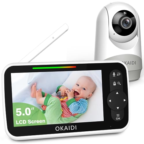 OKAIDI Video Baby Monitor with 5" Large Screen