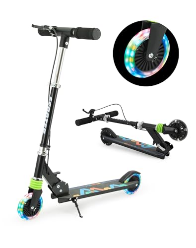 Foldable Kids Scooter with Handbrake and Light Up Wheels
