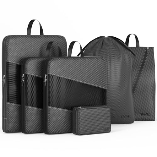 UNTIFUL Compression Packing Cubes, 6 Set, Black