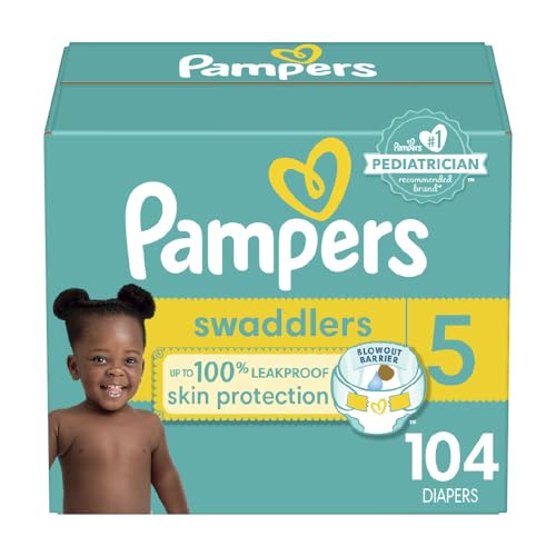 Pampers Swaddlers Active Baby Diapers, Size 5, Pack of 104